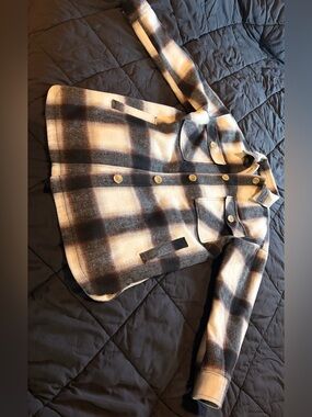 Women’s Plaid Button-Up Wool fall Jacket